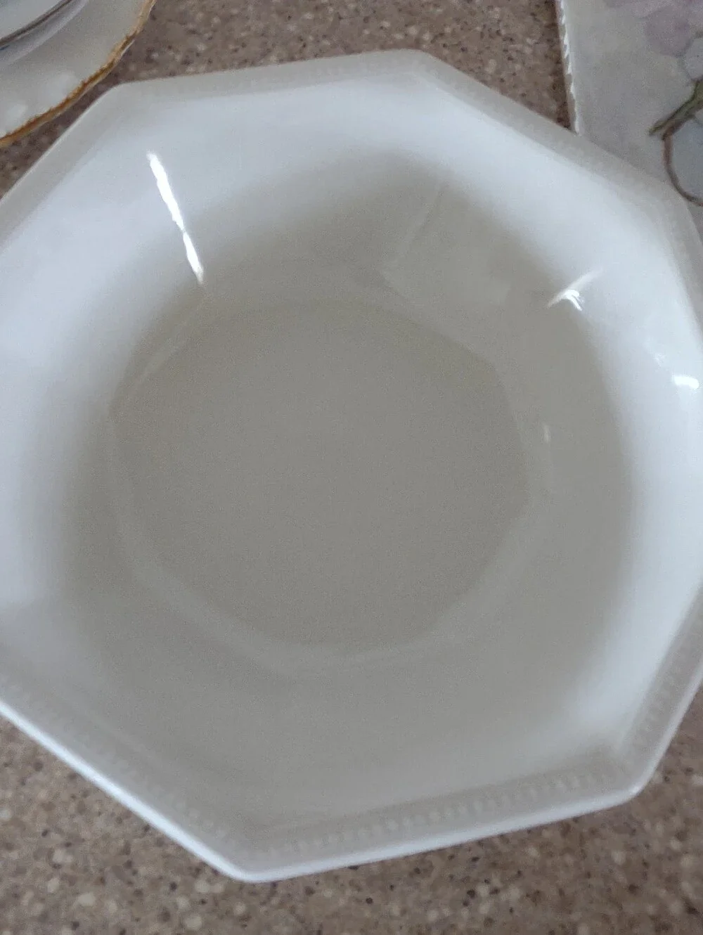 Johnson Brothers Heritage White Made In England Stamp Octogonal Bowl
